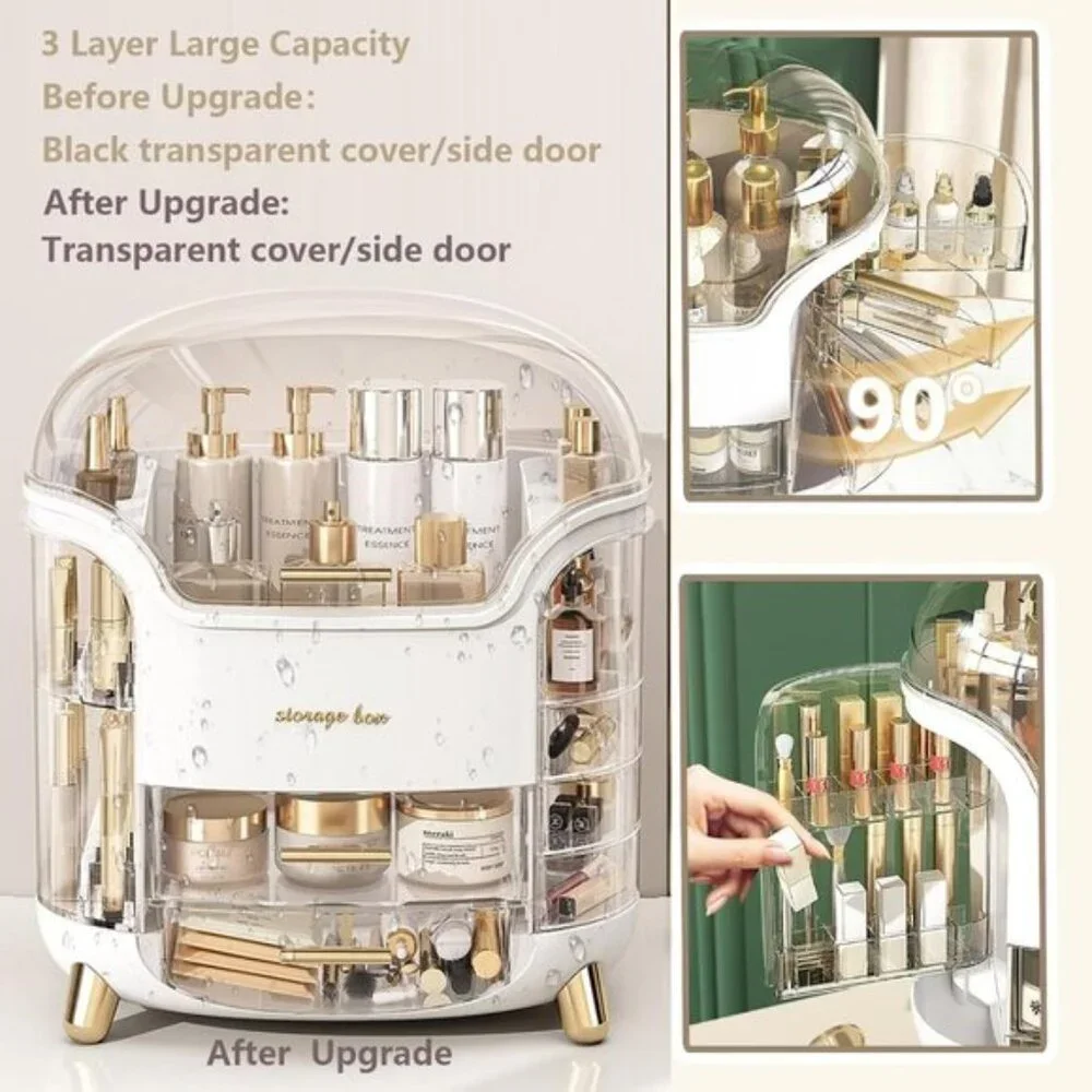 New Upgrade Large Makeup Organizer, Clear Vanity Case for Skincare & Cosmetics